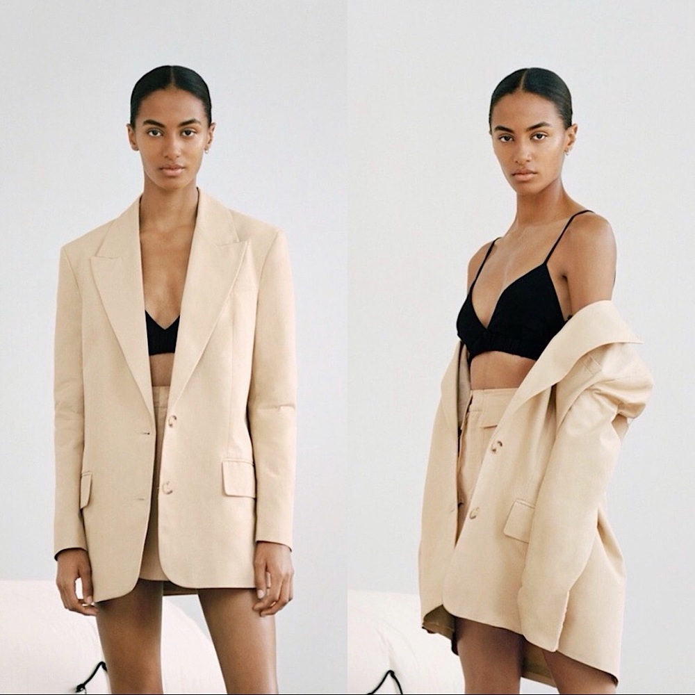 ZARA RUSTIC LINEN BLAZER